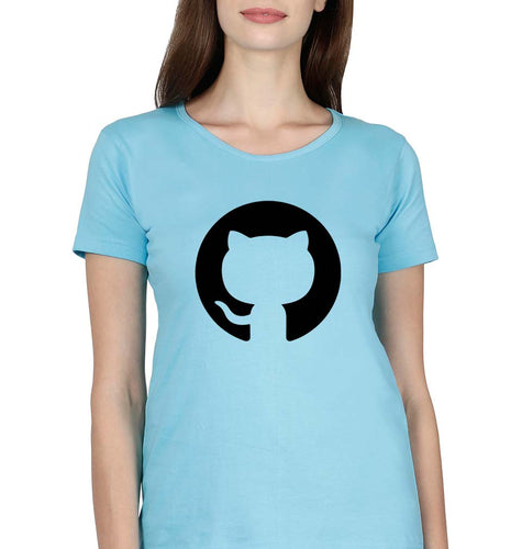 GitHub T-Shirt for Women-Light Blue-Ektarfa.online