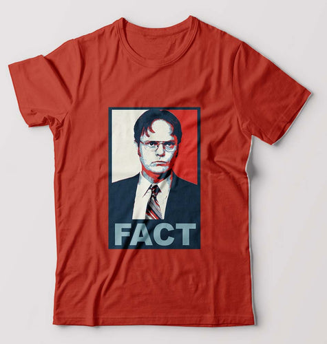 Dwight Schrute T-Shirt for Men-Brick Red-Ektarfa.online