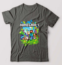 Load image into Gallery viewer, Minecraft T-Shirt for Men-S(38 Inches)-Charcoal-Ektarfa.online
