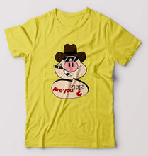 Load image into Gallery viewer, Pig Funny T-Shirt for Men-S(38 Inches)-Yellow-Ektarfa.online
