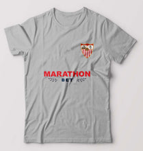 Load image into Gallery viewer, Sevilla FC 2021-22 T-Shirt for Men-S(38 Inches)-Grey Melange-Ektarfa.online
