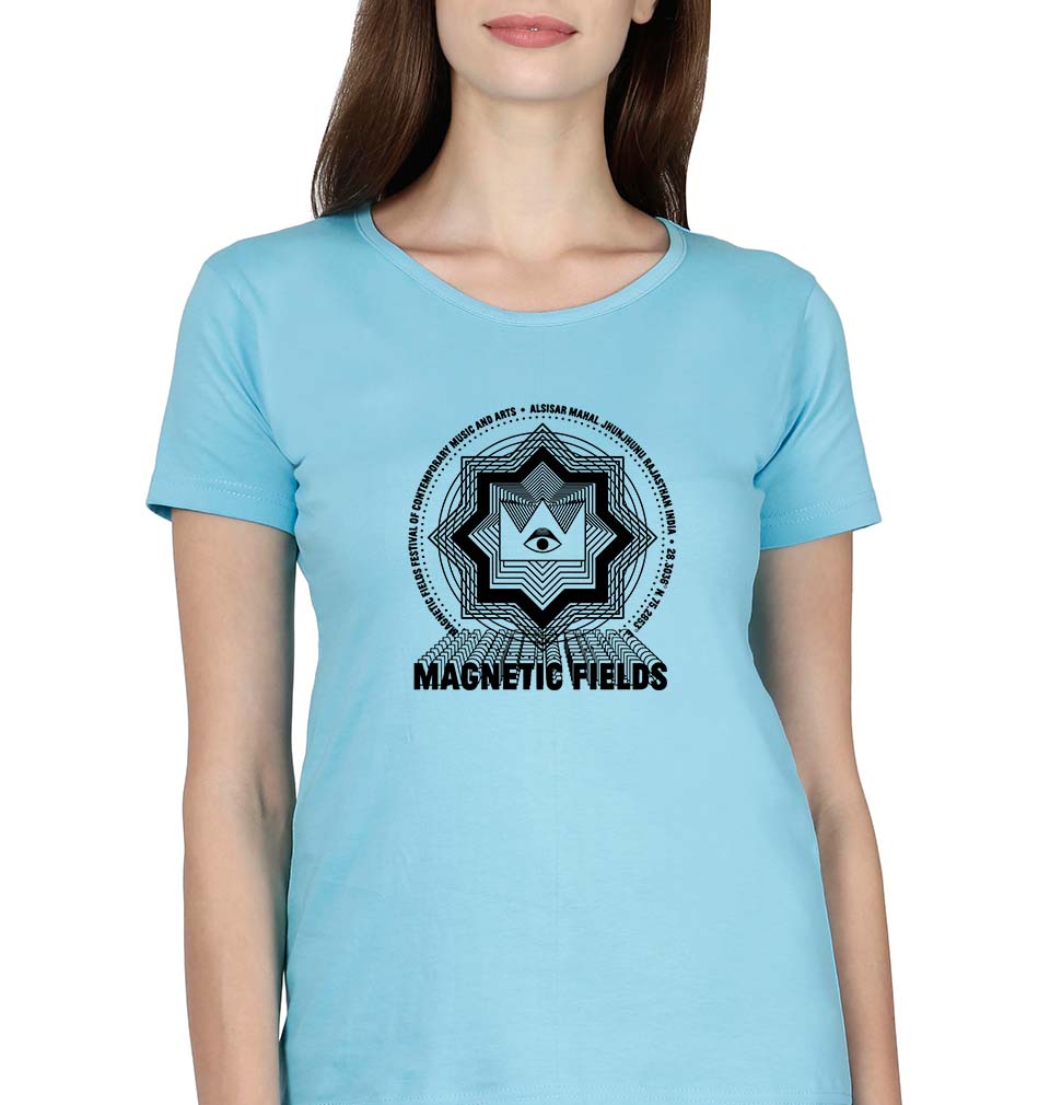 Magnetic fields T-Shirt for Women-XS(32 Inches)-SkyBlue-Ektarfa.online