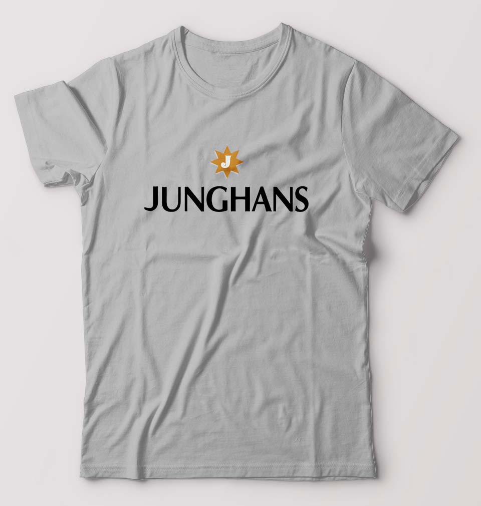 Junghans T-Shirt for Men-S(38 Inches)-Grey Melange-Ektarfa.online