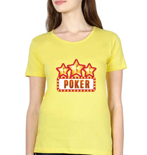 Load image into Gallery viewer, Poker T-Shirt for Women-XS(32 Inches)-Yellow-Ektarfa.online
