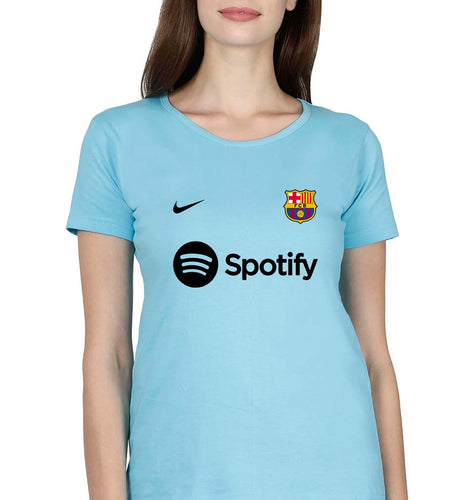 Barcelona 2022-23 T-Shirt for Women-Light Blue-Ektarfa.online
