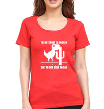 Load image into Gallery viewer, Internet T-Shirt for Women-Red-Ektarfa.online
