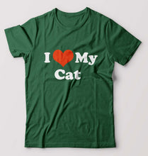 Load image into Gallery viewer, I Love My Cat T-Shirt for Men-Bottle Green-Ektarfa.online
