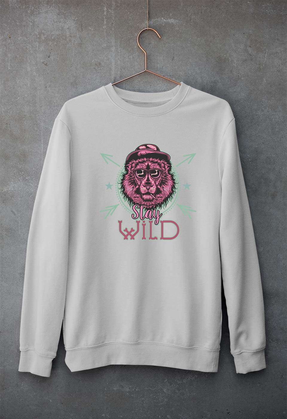 Stay Wild Unisex Sweatshirt for Men/Women-S(40 Inches)-Grey Melange-Ektarfa.online