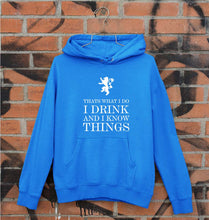 Load image into Gallery viewer, GOT Game of Thrones I Drink And Know Things Unisex Hoodie for Men/Women-S(40 Inches)-Royal Blue-Ektarfa.online
