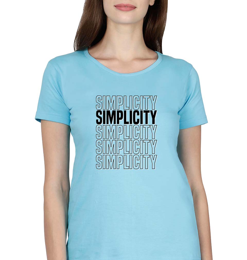 Simplicity T-Shirt for Women-XS(32 Inches)-SkyBlue-Ektarfa.online