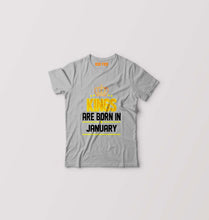 Load image into Gallery viewer, Kings Are Born In January Kids T-Shirt for Boy/Girl-Grey-Ektarfa.online
