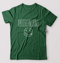 Load image into Gallery viewer, Nirvana T-Shirt for Men-S(38 Inches)-Bottle Green-Ektarfa.online
