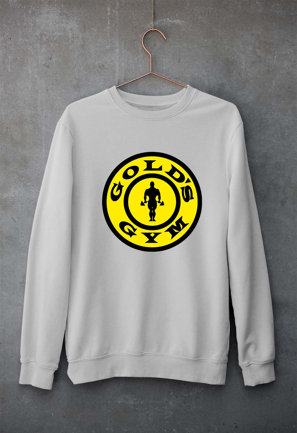 Gold's Gym Unisex Sweatshirt for Men/Women-S(40 Inches)-Grey Melange-Ektarfa.online