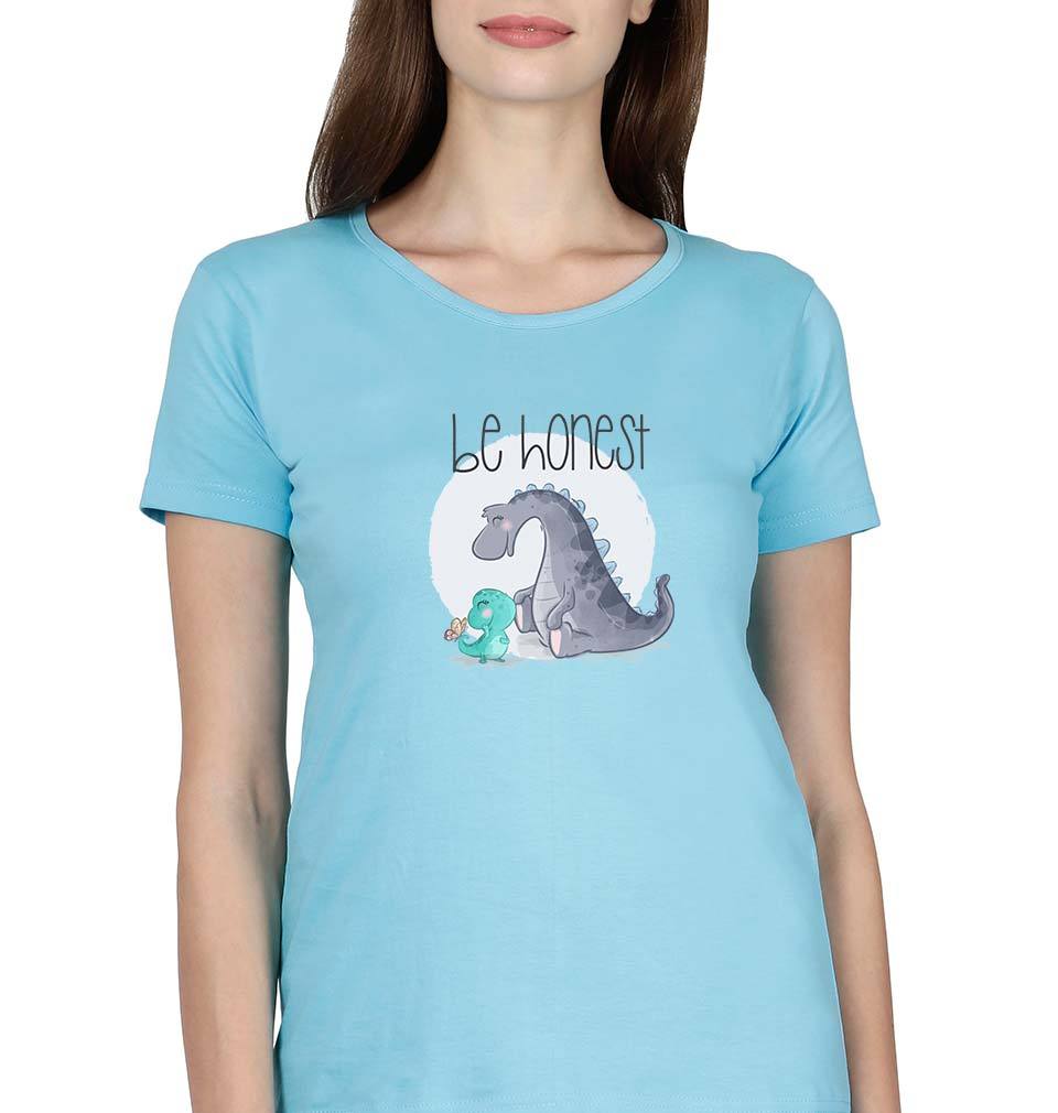 Dinosaur T-Shirt for Women-XS(32 Inches)-SkyBlue-Ektarfa.online