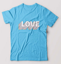 Load image into Gallery viewer, Love T-Shirt for Men-S(38 Inches)-Light Blue-Ektarfa.online
