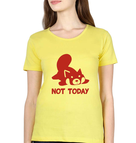 Rocket Raccoon Lazy Not Today T-Shirt for Women-Yellow-Ektarfa.online