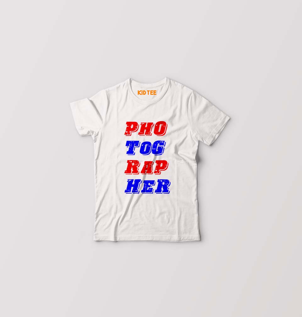 Photographer Kids T-Shirt for Boy/Girl-White-Ektarfa.online