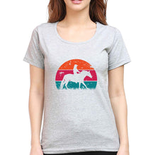 Load image into Gallery viewer, Horse Riding T-Shirt for Women-Grey Melange-Ektarfa.online
