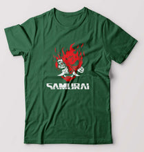 Load image into Gallery viewer, Cyberpunk Samurai T-Shirt for Men-S(38 Inches)-Bottle Green-Ektarfa.online
