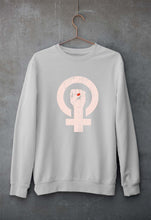 Load image into Gallery viewer, Feminist Unisex Sweatshirt for Men/Women-S(40 Inches)-Grey Melange-Ektarfa.online
