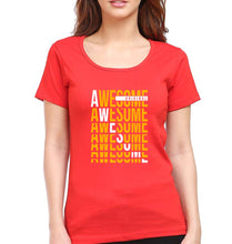 Load image into Gallery viewer, Awesome T-Shirt for Women-XS(32 Inches)-Red-Ektarfa.online
