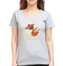 Load image into Gallery viewer, Hungry Dragon T-Shirt for Women-XS(32 Inches)-Grey Melange-Ektarfa.online
