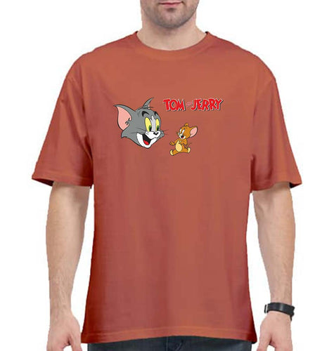 Tom and Jerry Oversized T-Shirt for Men-Coral-Ektarfa.online