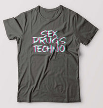Load image into Gallery viewer, Sex Drugs Techno T-Shirt for Men-Charcoal-Ektarfa.online
