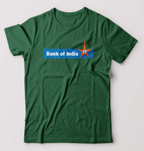 Load image into Gallery viewer, Bank of India T-Shirt for Men-S(38 Inches)-Dark Green-Ektarfa.online
