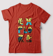 Load image into Gallery viewer, Explore Travel Adventure T-Shirt for Men-Brick Red-Ektarfa.online
