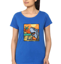 Load image into Gallery viewer, Shark T-Shirt for Women-XS(32 Inches)-Royal Blue-Ektarfa.online
