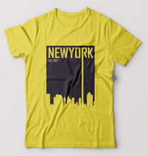 Load image into Gallery viewer, New York T-Shirt for Men-S(38 Inches)-Yellow-Ektarfa.online
