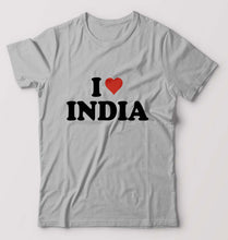 Load image into Gallery viewer, I Love India T-Shirt for Men-Grey Melange-Ektarfa.online
