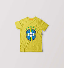 Load image into Gallery viewer, Brazil Football Kids T-Shirt for Boy/Girl-0-1 Year(20 Inches)-Yellow-Ektarfa.online
