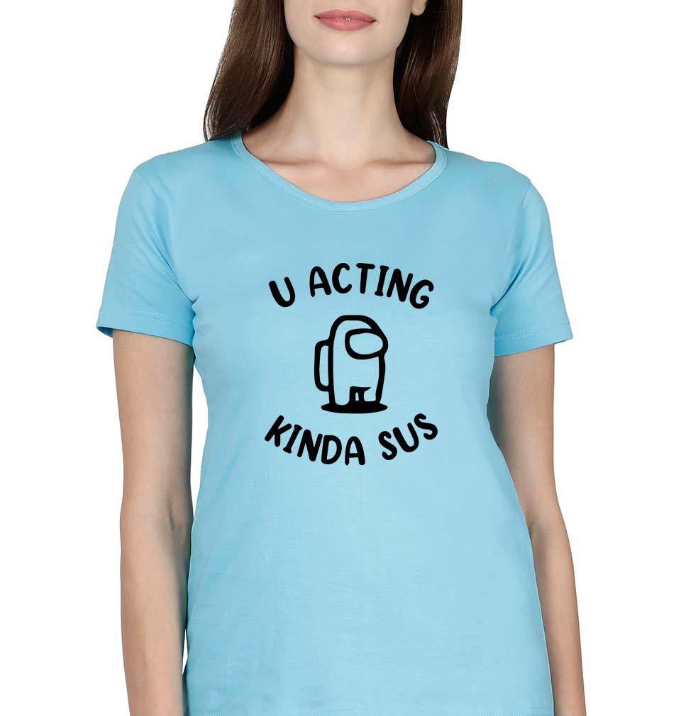 Among Us T-Shirt for Women-XS(32 Inches)-SkyBlue-Ektarfa.online