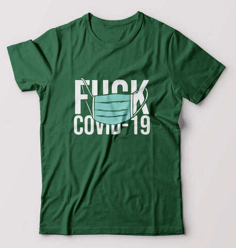 Fuck Covid T-Shirt for Men-Bottle Green-Ektarfa.online
