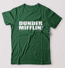 Load image into Gallery viewer, Dunder Mifflin T-Shirt for Men-S(38 Inches)-Bottle Green-Ektarfa.online
