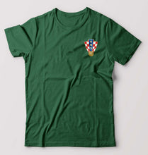 Load image into Gallery viewer, Croatia Football T-Shirt for Men-S(38 Inches)-Bottle Green-Ektarfa.online
