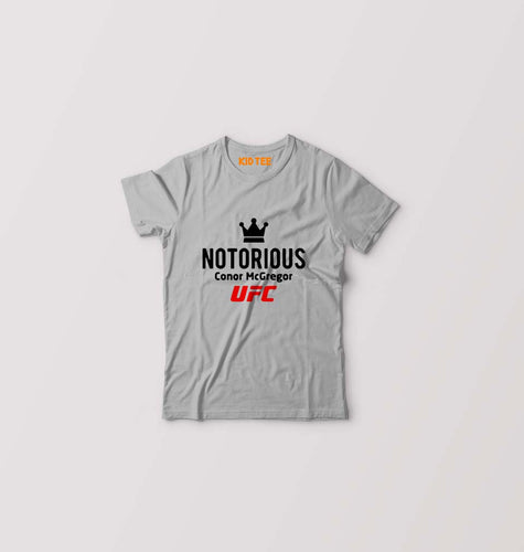 Conor McGregor UFC Kids T-Shirt for Boy/Girl-Grey-Ektarfa.online