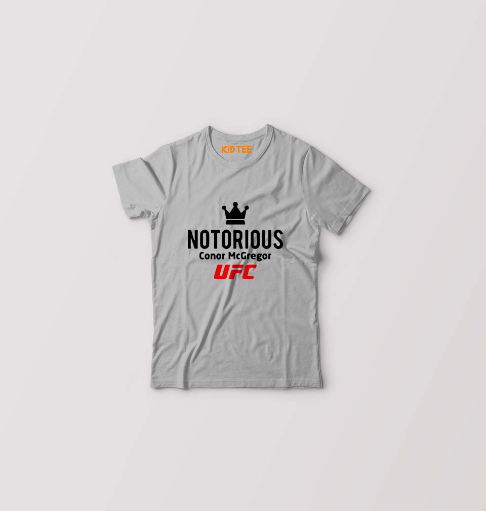 Conor McGregor UFC Kids T-Shirt for Boy/Girl-Grey-Ektarfa.online