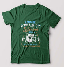 Load image into Gallery viewer, Drummer T-Shirt for Men-Bottle Green-Ektarfa.online
