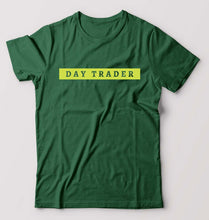 Load image into Gallery viewer, Day Trader Share Market T-Shirt for Men-S(38 Inches)-Bottle Green-Ektarfa.online
