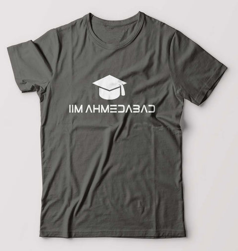 IIM A Ahmedabad T-Shirt for Men-S(38 Inches)-Charcoal-Ektarfa.online