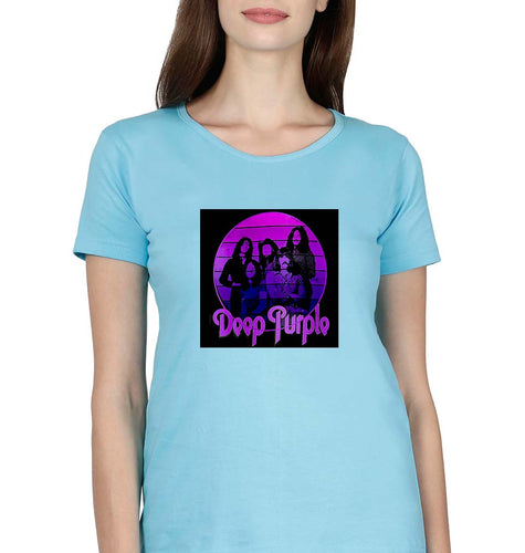 Deep Purple T-Shirt for Women-Light Blue-Ektarfa.online