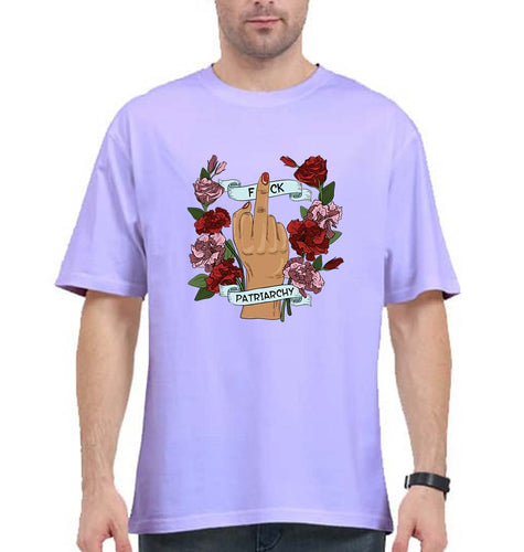 Fuck Patriarchy Oversized T-Shirt for Men-Lavender-Ektarfa.online