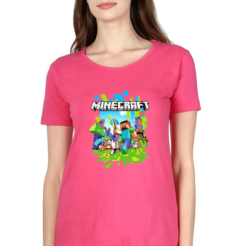 Minecraft T-Shirt for Women-Pink-Ektarfa.online