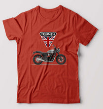 Load image into Gallery viewer, Triumph Motorcycles T-Shirt for Men-S(38 Inches)-Brick Red-Ektarfa.online
