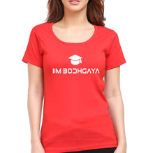 Load image into Gallery viewer, IIM BodhGaya T-Shirt for Women-XS(32 Inches)-Red-Ektarfa.online
