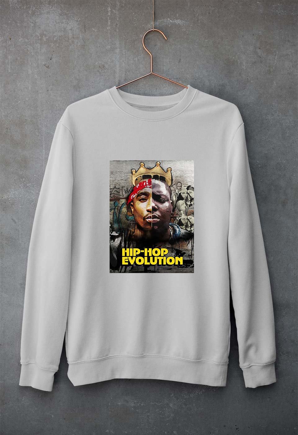 Hip-Hop Evolution Unisex Sweatshirt for Men/Women-Grey Melange-Ektarfa.online