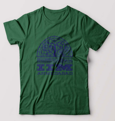 IIM Ahmedabad T-Shirt for Men-S(38 Inches)-Dark Green-Ektarfa.online